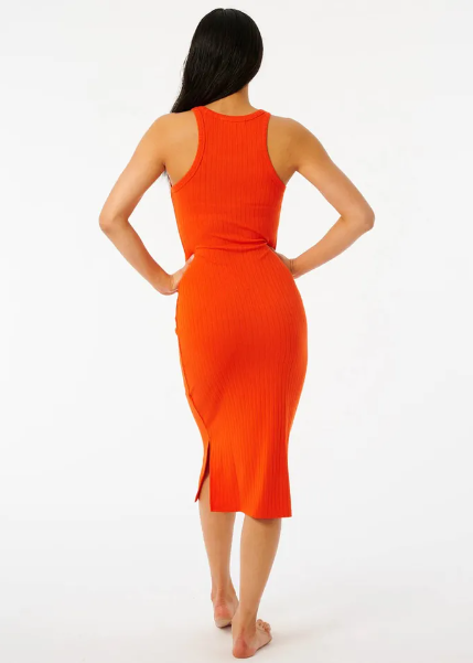 RIPCURL PREMIUM RIB RACER DRESS HOT ORANGE– Indulge Boutique