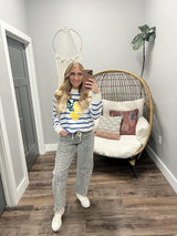 LEMON DESIGN STRIPE SWEATER TOP
