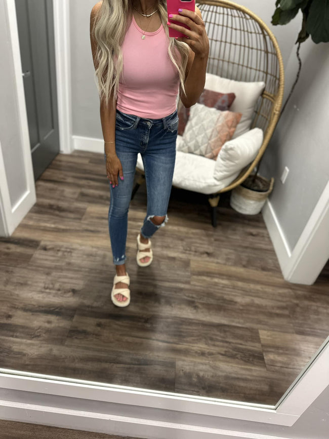 HAYLEY FREE PEOPLE RACERBACK BLOSSOM TANK