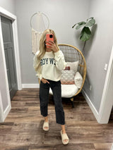 IVORY NEW YORK CREW SWEATER