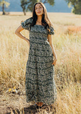 THE INDIGO SECRET MEADOW MIDI DRESS