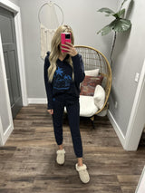 SISSTREVOLUTION PALM VISION HOODIE NAVY