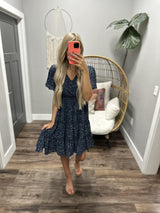 THE JEMMA TRUE BLUE FLORAL DRESS