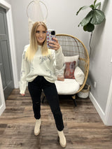 IVORY LEOPARD KNIT SWEATER TOP