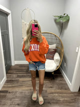 ROXY MORNING HIKE ORANGE CREW SWEATSHIRT