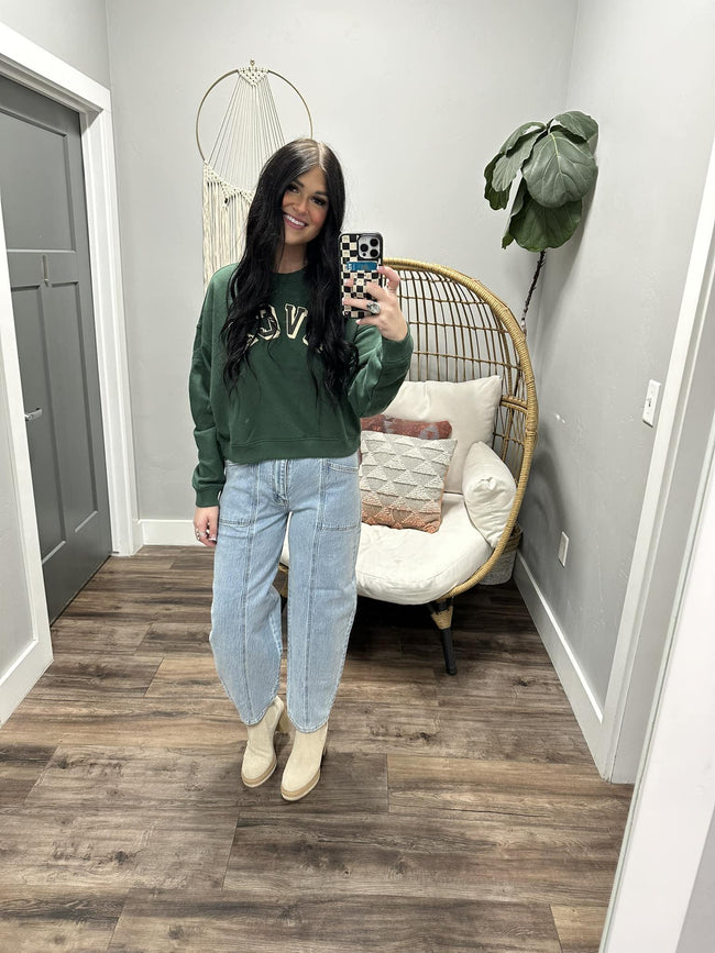 RVCA FOREST GREEN IVY LEAGUE SWEATSHIRT