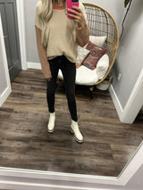 DAKOTA WAFFLE COLORBLOCK SWEATER TOP