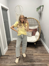 TIFFANY PALE YELLOW PUFF SLEEVE BLOUSE TOP