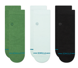 GREEN ICON QUARTER 3 PACK STANCE SOCKS