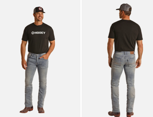 ROCK & ROLL HOOEY COWBOY REVOLVER SLIM FIT STRAIGHT JEANS