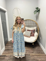 KENNA BLUE PRINTED PATTERN DRESS