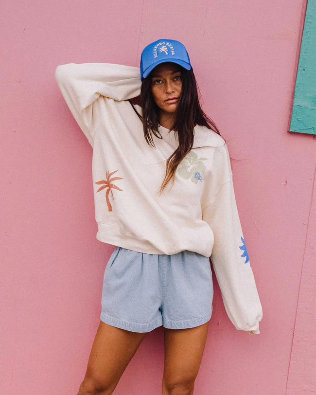 BILLABONG WATER SIGNS GRAPHIC CREW SWEATSHIRT
