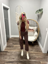 THE PERFECT BURGUNDY RIBBED TEE