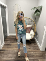 BRINGIN IT BACK HIGH RISE DISTRESSED DENIM