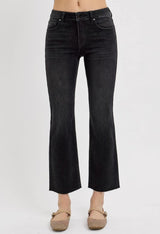DANIELLE BLACK MID RISE STRAIGHT JEANS