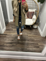 TIED TO YOU ACID WASH PLAID SHIRT DRESS