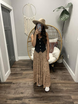 SANDSTONE PRINTED TIERED MAXI SKIRT