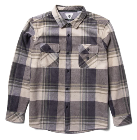 MENS VISSLA VINTAGE GREEN POLAR FLANNEL