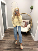 MADISON LEMON/IVORY STRIPE SWEATER TOP