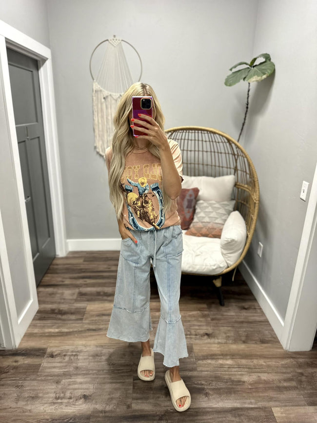 TYANN DENIM BLUE ACID WASHED PANT