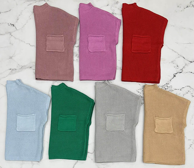 BLACK FRIDAY SHORT SLEEVE KNIT POCKET SWEATER TOP *FINAL SALE*
