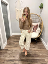 TACI MOCHA RIBBED LONG SLEEVE TOP