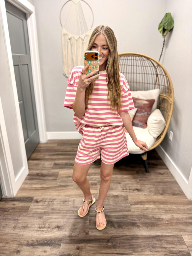 BUBBLEGUM STRIPE SHORTS