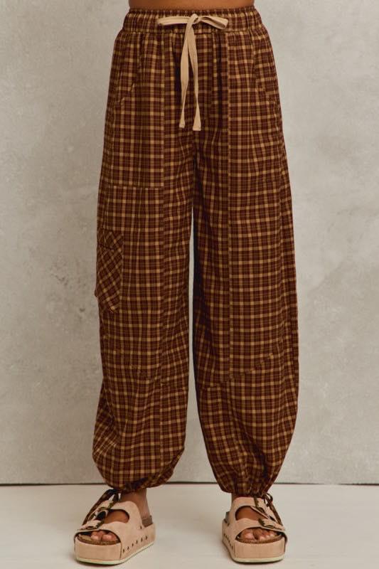 CHECKING IN ON YOU BROWN JOGGER PANT