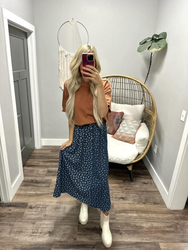 CHELSEA RUST DROP SHOULDER SHORT SLEEVE TOP