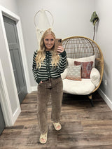BONNIE FOREST STRIPE CARDIGAN TOP