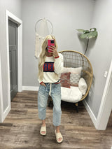 CREAM AMERICA KNIT CREW SWEATER TOP