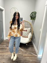 BRECK AUTUMN CREAM SATIN BLOUSE TOP