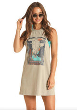 ROCK AND ROLL TANK GRAPHIC DRESS