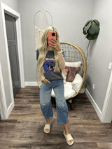 CARA MUSTARD FLORAL LONG SLEEVE MESH TOP