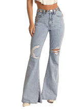 ROCK & ROLL HIGH RISE HEM SLIT FLARE JEANS