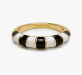 PURA VIDA STRIPED ENAMEL GOLD RING