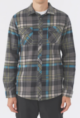 MENS ONEILL GREY GLACIER PLAID SUPERFLEECE JACKET