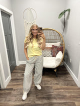 JUDY BUTTER SHORT SLEEVE HENLEY TOP