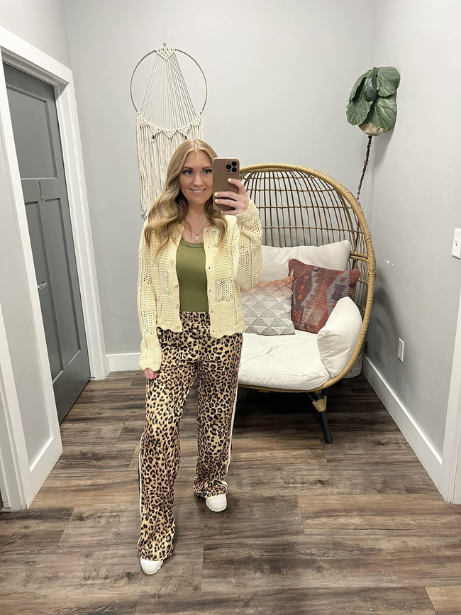 WHITLEY CREAM COZY KNIT CARDIGAN TOP