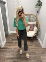 RILEY KELLY GREEN BUTTON DOWN CARDIGAN TOP