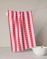 GEOMETRY RIBBON HEART TEA TOWEL