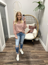 GOING WITH THE WIND PLAID LONG SLEEVE BLOUSE