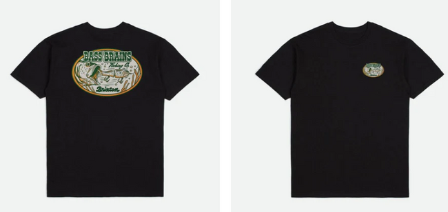 MENS BRIXTON BLACK BASS BRAINS SWIM TEE