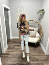 BLACK WASHED YEEHAW GRAPHIC TEE