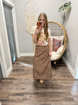 ASHTON WINE FLORAL MIDI SKIRT