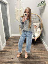 DIANA CHECKERED CHARCOAL KNIT SWEATER TOP