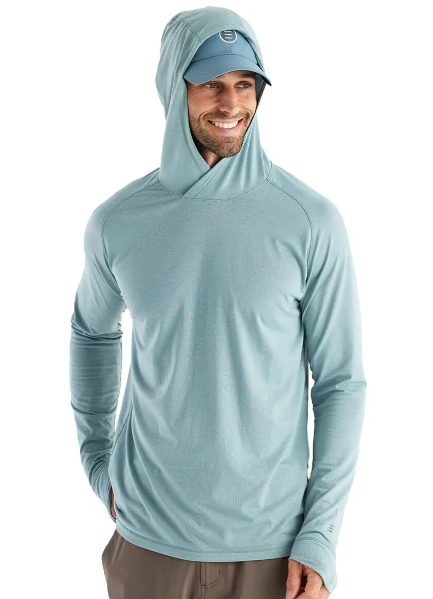 MENS FREE FLY SHALE GREEN CLEARWATER HOODIE