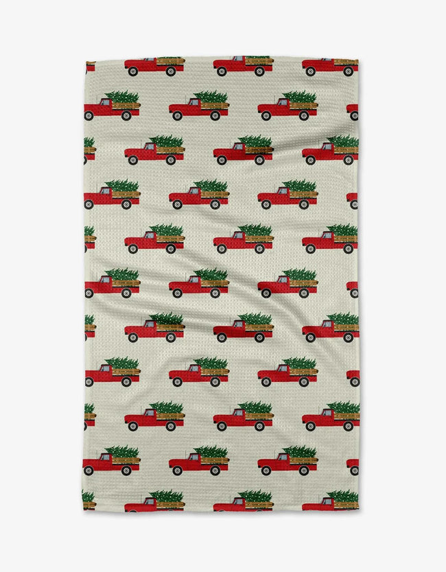 GEOMETRY CHRISTMAS RIDE TEA TOWEL