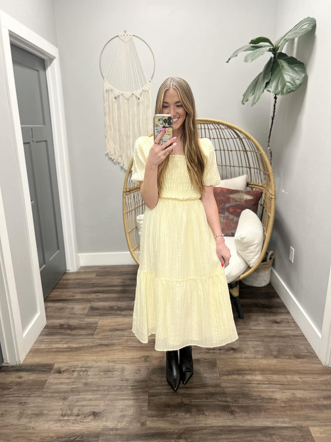 THE WYNN VANILLA SMOCKED DRESS