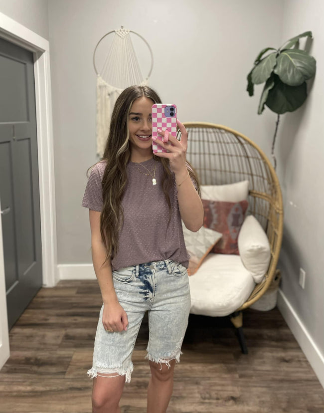 KADEE AMETHYST SWISS DOT SHORT SLEEVE TEE